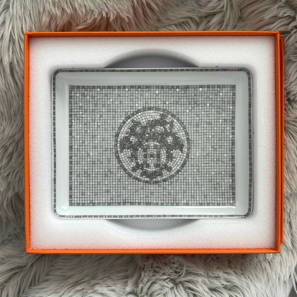 Hermès Mosaique au 24 Platinum Tray – Small Model